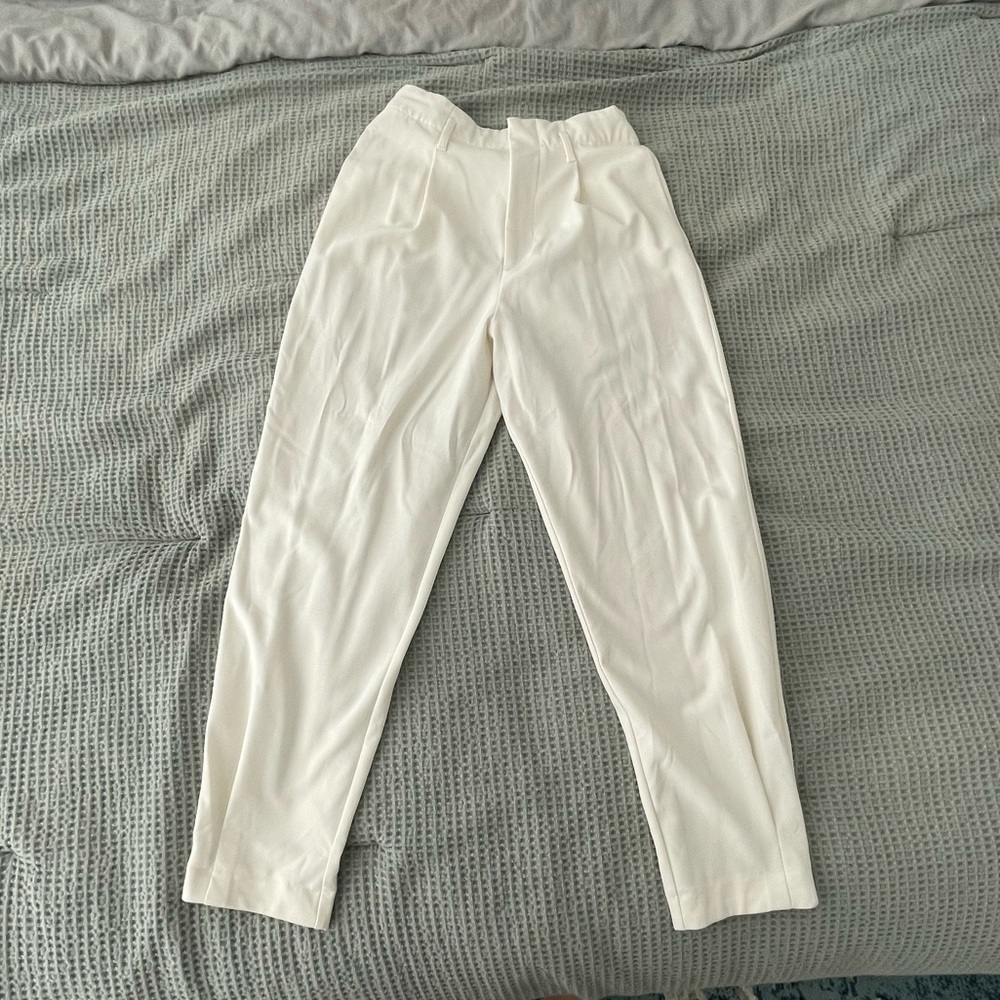 Zara White high waisted trousers